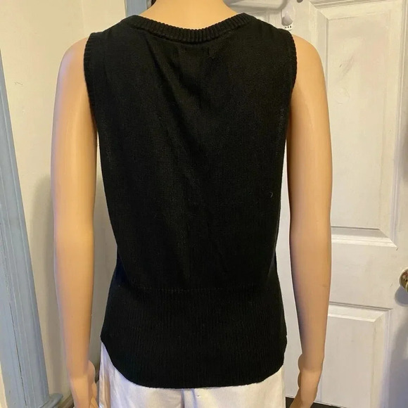 MaxEdition Womens L Silk Cashmere Blend Luxurious Black Sleeveless Tank Top Knit - Picture 8 of 9